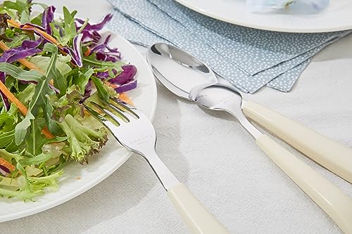 ANNOVA Silverware Set Stainless Steel Colorful Handle Tableware Kitchen Flatware Set Utensils, Includes Dinner Knives, Forks, Spoons, Salad Forks & Dessert Spoons (Cream, 20 Pieces) - color: Cream 20Pieces