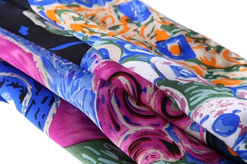 JWSilk Long Charmeuse Silk Scarf Classic Art Print - color: The Virgin By Klimt