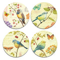 Bird and Butterfly Round Coaster Set - Made of Recycled Rubber - Set of 4 - color: Bird and Butterfly