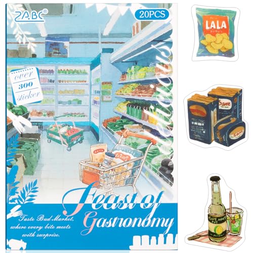 Gourmet Series Sticker Scrapbooking Supplies for Junk Journal, 20 Sheets PET Stickers - color: Gourmet Series