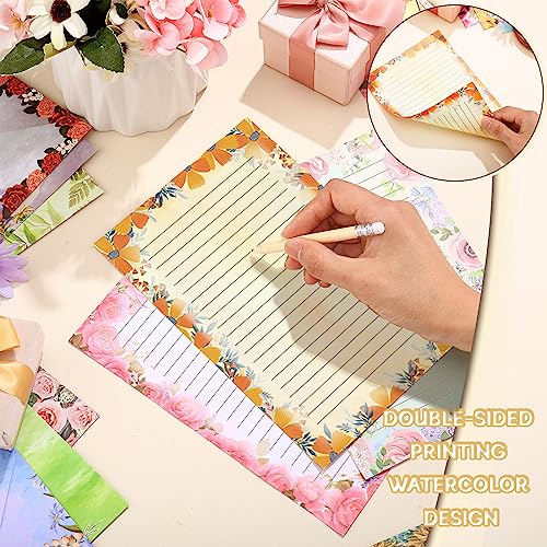 TaoBary 160 Pcs Flower Stationery Paper and Envelopes Set, 5.5 x 8.25'' - size: 5.5 x 8.25 Inch, style: Flower