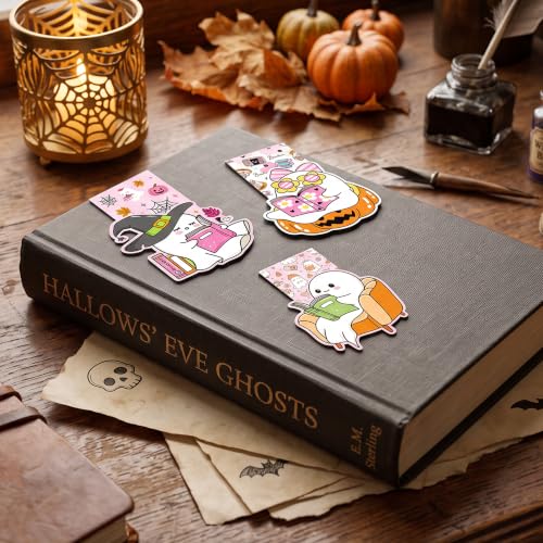 Halloween Magnetic Bookmarks, Cute Ghost Magnet Book Mark for Women - color: Cute Ghost