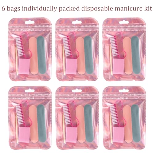 6 Set Disposable Manicure Kit Press On Nail Tool Kit Bulk Handle Grip Brush