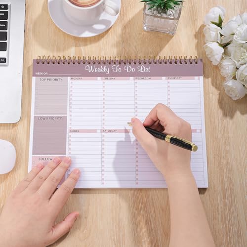 Thboxes Weekly To Do List Notepad, 8.5"x11" Desk Planner 52 Sheets, Lilac - color: Lilac Weekly To Do List