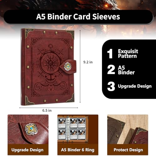 DUROTAN 240 Card Binder-4 Pocket Pages - color: 10-Compass-Red