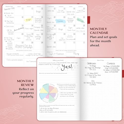 Legend Planner Undated, Weekly & Daily Goal Journal, A5 Red - color: Red (Undated), size: A5 (5.5'' x 8.3'')