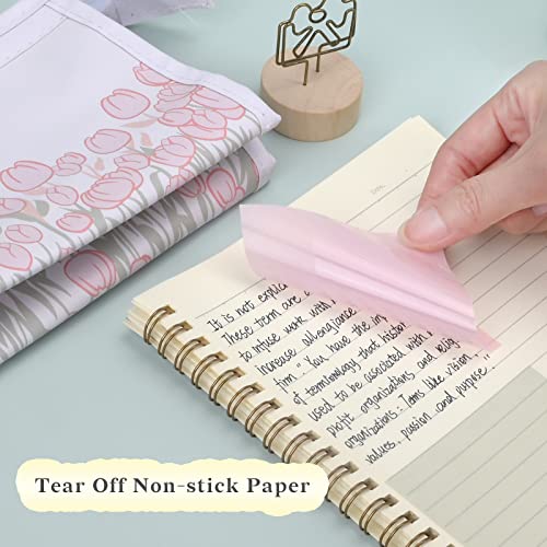 Temiary 6P Transparent Sticky Notes, Clear Waterproof See Through Memo Pad - color: Pastel