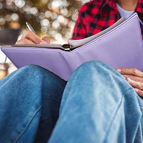 Antner A5 Notebook Binder 6 Ring Refillable Budget Planner Cover for Cash Organizer, PU Leather Aesthetic Photocard Holder Loose Leaf Small Binder with Magnetic Buckle for A5 Planner Inserts, Purple - color: Purple