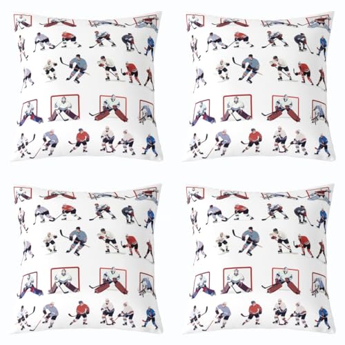 Feelyou Ice Hockey Throw Pillow Cover 1 Piece 20"x20" - color: Multi 01, size: 20" x 20" (Pack of 1)
