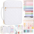 XKDOUS Bible Cover Case for Women Bible Bag Journaling Kit w/Study Supplies - color: Black Dot, size: Large