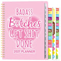 Xqumoi 2027 A5 Planner Pink Bitches Sweary Weekly and Monthly Planner Gift - color: Pink Bitches 2027, size: A5