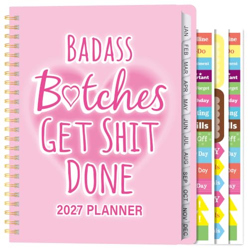 Xqumoi 2027 A5 Planner Pink Bitches Sweary Weekly and Monthly Planner Gift - color: Pink Bitches 2027, size: A5
