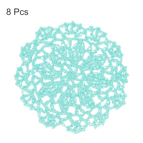 uxcell Fabric Coasters, 8pcs 4" - Cotton Woven Crochet Doilies, Lace Embroidery Cup Mat with Floral Pattern for Wedding Party Decoration (Light Mint Green) - color: Light Mint Green