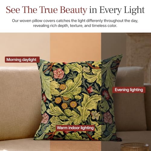 William Morris Leicester Tapestry Throw Pillow Cover 16 x 16 in - color: Leicester