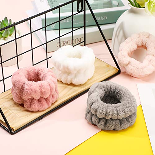 Chuangdi 4 Pairs Wrist Bands for Washing Face Microfiber,Stylish Colors - color: Stylish Colors
