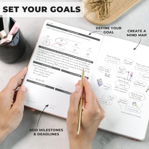 Clever Fox 13-week Ultimate Achiever's Daily Goal Planner, Rose Gold - color: Rose Gold