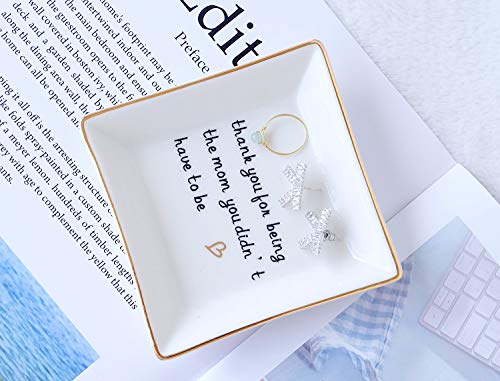 Stepmom Gifts Ring Dish Mother in Law Jewelry Tray Thank You Present - color: Mom