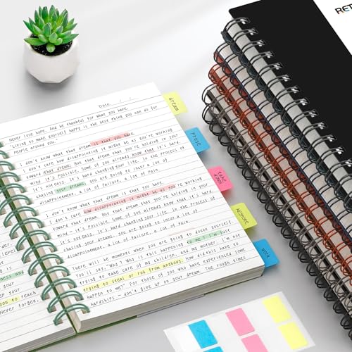RETTACY Spiral College Ruled Notebook, 300 Pages, A4 Size (8.2" x 11.2") - color: Black, size: 8.2" x 11.2"