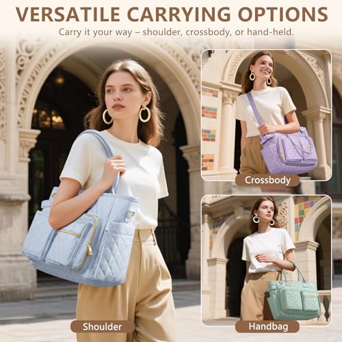 Large Bible Bag with Bible Cover Case for Women, Quilted Church Tote Bag
