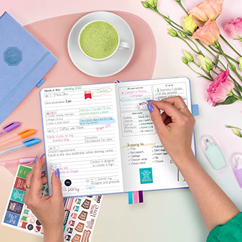 GoGirl Planner for Women, Undated Weekly Agenda Journal, Light Blue - color: Light Blue, size: Compact (5.3" x 7.7")