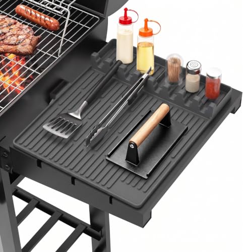 Silicone Grill Mat for Blackstone Griddle Accessories, 8-Slot Tool Mat - color: Gray