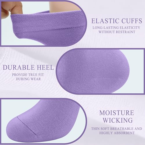 Women Thin Socks Rayon Bamboo Ankle Silky Quarter Anti Odor Casual Summer Socks 6 Pairs - color: Assorted7, size: 8-11