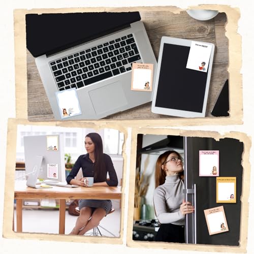 9 Pcs Funny Sticky Notes, Funny Sarcastic Word Self-Adhesive Notes for Women Man, Playful Memo Pad to Do List for Office Worker Coworker Friends Work Accessories - color: Vintage Women