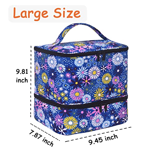 Upgraded Nail Polish Organizer Case - Holds 30 Bottles and 1 Nail Light, Double-layer Nail Bag Organizer Case Nail Polish Storage Bag with Handles (Style B-Flower) - color: Style B-Flower