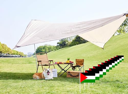 50 Pack Palestine Palestinian Mini Hand Held Flags on Stick, Miniature National Country Flags, Party Decorations for Parades, International Festival - color: Palestine