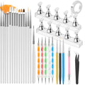 YOOVR 28-In-1 Nail Art Tools with Nail Stand Holder for Press on Painting - color: White