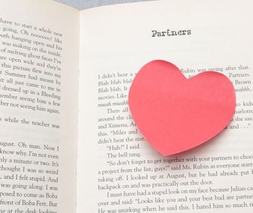 4 Packs 200 Sheets Heart Shape Sticky Notes (Red) - color: Red