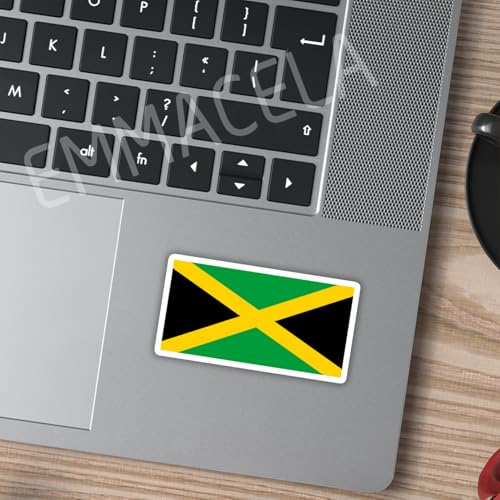 (3PCS) Jamaica Flag stickers, Countries Flag Stickers - Waterproof Vinyl Decals For Laptops, Tumblers, Water Bottles, Books, Scrapbooks, Size 3 x 1.6 Inch - color: Jamaica