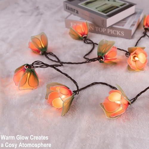TWINKVILLA Decorative String Lights Plug in with 10 Bulbs, Flower Garland Fairy Lights Connectable Weatherproof Outdoor Indoor for Wedding Garden Pergola Bedroom Porch Floral Home Decor (Multicolor) - color: Multicolor