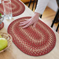 Homespice Apple Pie Jute Braided Placemats, Oval 13x19 Set of 4 - color: Apple Pie