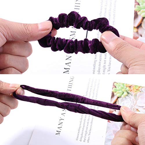 KINGMAS 10 Pcs Hair Ties Velvet Scrunchies, Elastic Flannelette Hair Bands