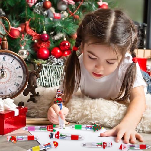 24PCS Christmas Multicolor Pens 4 Colors in 1 0.7mm Cute Gifts Pens - style: Christmas-24pcs