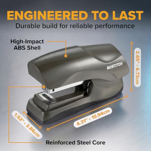 Bostitch Heavy Duty Stapler, 40 Sheet Capacity, No Jam, Grey - color: Grey, size: Pack of 1