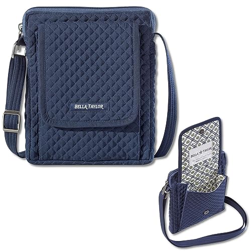 Bella Taylor Mini Crossbody, Quilted Handbag for Women - color: Vintage Navy