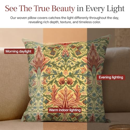 William Morris Snakeshead Tapestry Throw Pillow Cover 16 x 16 in - color: Snakeshead