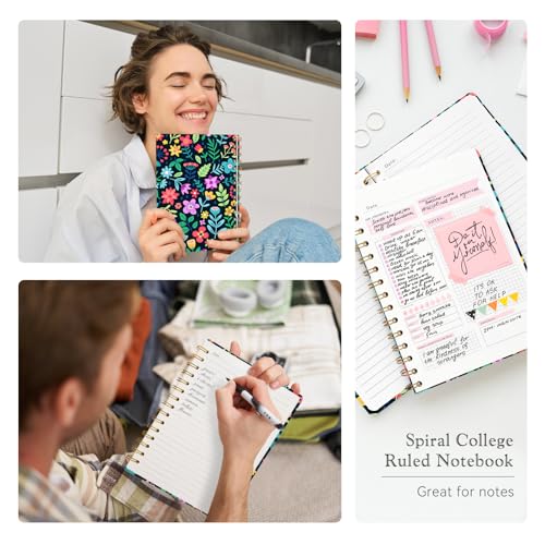 Lined Spiral Journal Notebook for Work A5, 160 Pages, Flowers in Full Bloom - color: Flower1