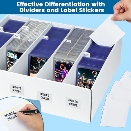4 Pack Trading Card Storage Box - Holds 800 Top Loaders & 220 One Touch - Cardboard Case with Dividers for Sport Cards (5 Rows) - size: 5 Rows