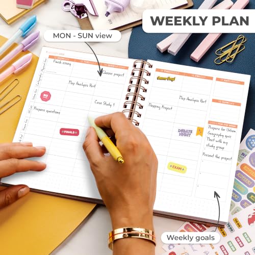Clever Fox Academic Student Planner 2026-2027, School, College Rose Gold - color: Rose Gold
