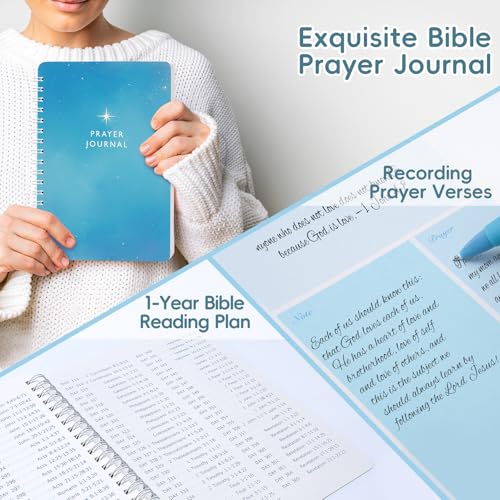 XKDOUS 50 Bible Study Supplies Journaling Kit with Journal and Case, Blue - color: Blue