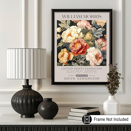 Poster Master William Morris Poster - Peony Print - Botanical Art - Flower Art - Exhibition Artwork - Animal Creation - Floral Piece - Aesthetic Illustration - Colorful Office or Bedroom Decor - 8x10 UNFRAMED Wall Piece - color: Style-14, size: 8"L x 10"W