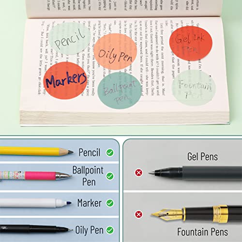 Mr. Pen- Round Transparent Sticky Notes, 1.8”, 4 Pads with Black Fineliner - color: Vintage, size: 200 Sheets