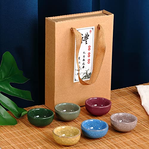 Skyley 6 Pcs Korean Soju Shot Glasses Set,Colorful, Koi Fish Pattern - color: Colorful