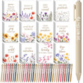 Yeaqee 72 Pcs Motivational Pen Notepad Gifts Bulk Set, Floral - style: Floral Inspiration