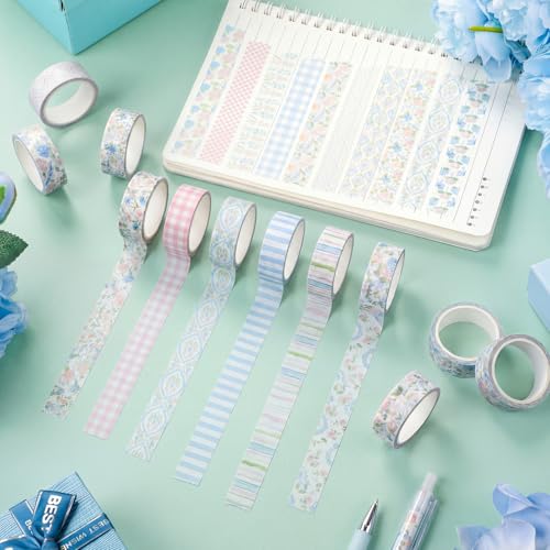 Gueevin 24 Rolls Floral Washi Tapes Set Scrapbook Supplies, Flower and Bows - style: Flower and Bows