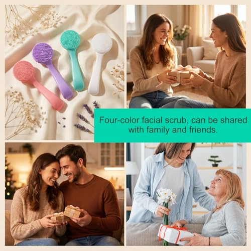 4PCS Face Cleanser Brush, Silicone Face Brush Cleanser