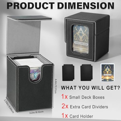 Card Deck Box for MTG Commander, Deck Case Holds 100 Double-Sleeved Cards - color: Black & Grey, size: 1 Box